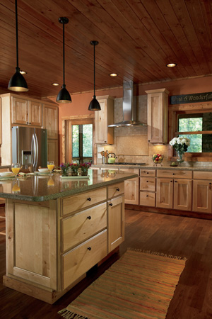 Rustic Kitchen in Custom Woodland Cabinets
